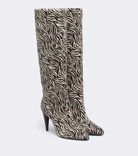 Isabel Marant Isabel Marant Jany zebra-print calf-hair knee-high boots