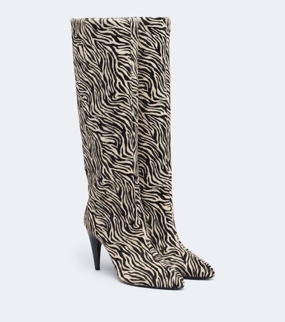 Isabel Marant Isabel Marant Jany zebra-print calf-hair knee-high boots
