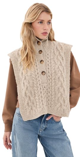 Isabel Marant Isabel Marant Kara Cable Knit Scarf Beige One