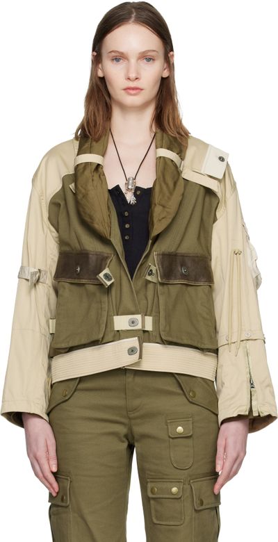 Isabel Marant Isabel Marant Khaki & Beige Julissa Bomber Jacket