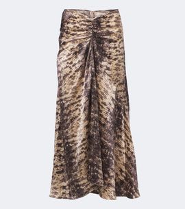 Isabel Marant Isabel Marant Laren snake-print silk satin midi skirt