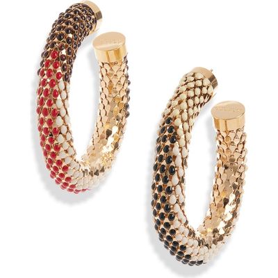 Isabel Marant Isabel Marant Large Beaded Mesh Hoop Earrings