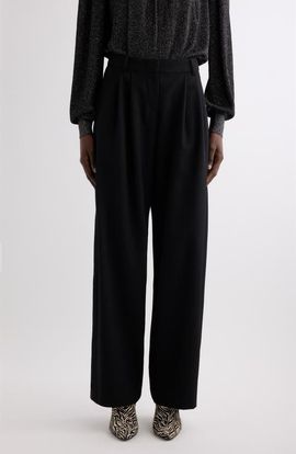 Isabel Marant Isabel Marant Lyda Pleated Wide Leg Wool Pants