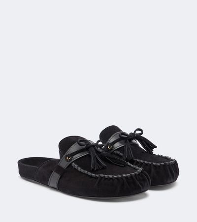 Isabel Marant Isabel Marant Malvin leather-trimmed suede mules