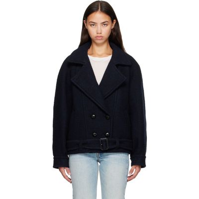 Isabel Marant Isabel Marant Navy Elvane Wool Coat