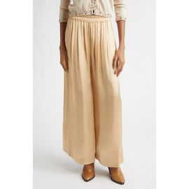 Isabel Marant Isabel Marant Nolia Gathered Satin Wide Leg Pants