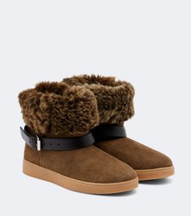 Isabel Marant Isabel Marant Nolyz shearling-trimmed suede ankle boots