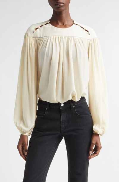 Isabel Marant Isabel Marant Nuna Beaded Silk Georgette Top