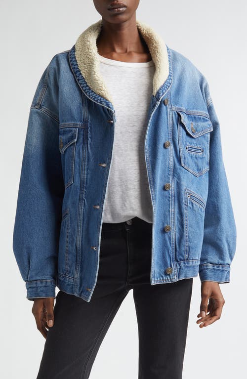 Isabel Marant Isabel Marant Pimia Faux Shearling Lined Denim Jacket
