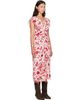 Isabel Marant Isabel Marant Red & Beige Lyndsay Midi Dress - 2