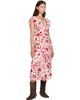 Isabel Marant Isabel Marant Red & Beige Lyndsay Midi Dress - 4