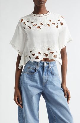 Isabel Marant Isabel Marant Relda Crop Eyelet Top