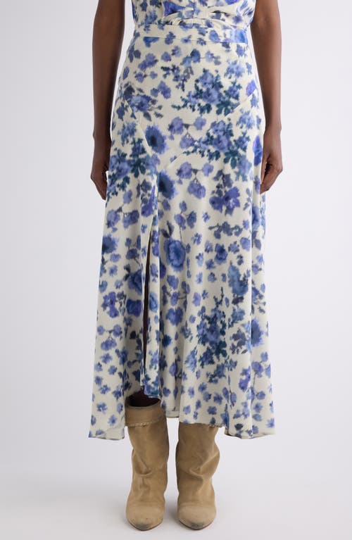 Isabel Marant Isabel Marant Sakura Floral Ikat Print Stretch Silk Skirt