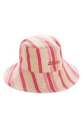 Isabel Marant Isabel Marant Shaelyn Embroidered Logo Stripe Bucket Hat 