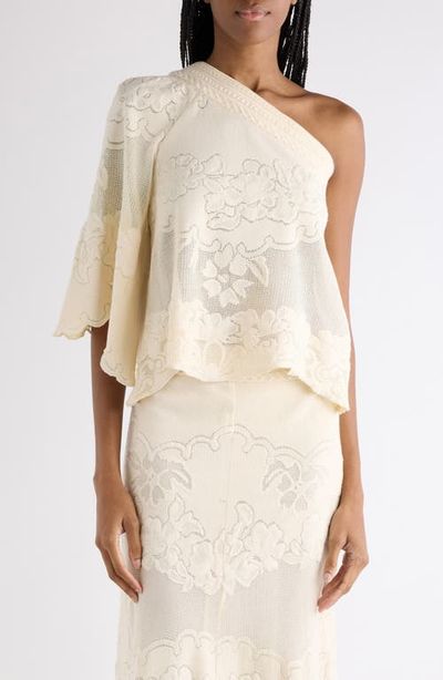 Isabel Marant Isabel Marant Shilo Cotton Blend Floral Jacquard One-Shoulder Top