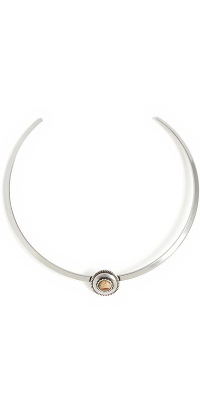 Isabel Marant Isabel Marant Stone Embellished Choker Necklace Natural/Silver One