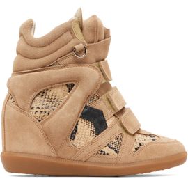 Isabel Marant Isabel Marant Taupe Python Bekett Ring Sneakers