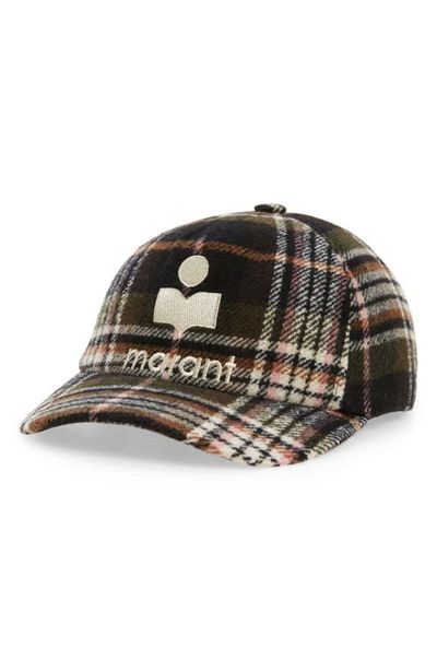 Isabel Marant Isabel Marant Tyronh Embroidered Plaid Logo Baseball Cap