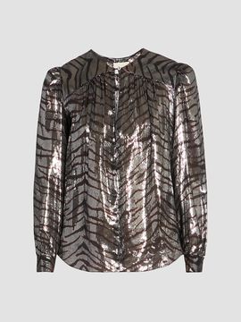 Isabel Marant Isabel Marant Women's Farali Metallic Silk Printed Blouse