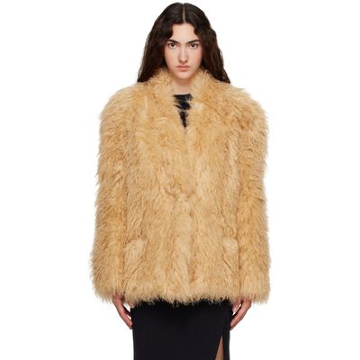 Isabel Marant Isabel Marant Yellow Mylae Faux-Fur Jacket