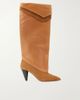 ISABEL MARANT Lezra suede-trimmed leather knee boots - 1