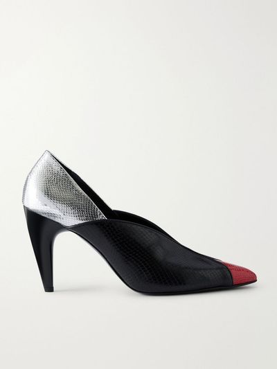 ISABEL MARANT Luza 100 paneled snake-effect leather pumps