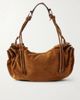 ISABEL MARANT Maia large leather-trimmed suede shoulder bag - 1