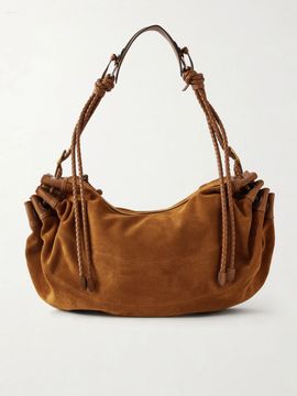 ISABEL MARANT Maia large leather-trimmed suede shoulder bag