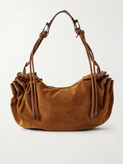 ISABEL MARANT Maia large leather-trimmed suede shoulder bag