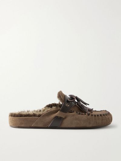 ISABEL MARANT Malvin tasseled leather-trimmed suede loafers