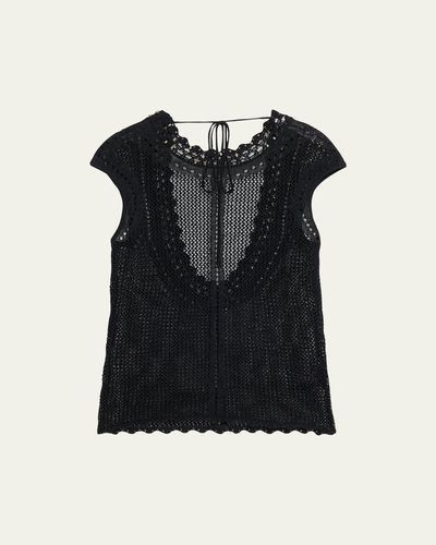 Isabel Marant Metorie Backless Crochet Knit Top