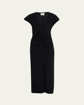 Isabel Marant Nadra Gathered Waist Jersey Midi Dress