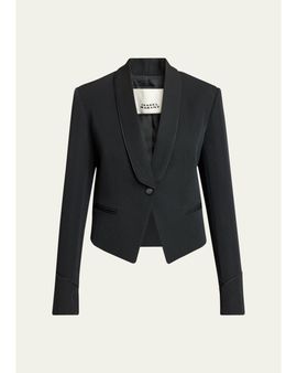 Isabel Marant Pialena Satin Trim SIngle-Breasted Tailored Jacket