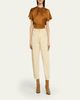 Isabel Marant Sakine Pleated Short-Sleeve Satin Top - 2