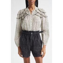 Isabel Marant Étoile Isabel Marant Étoile Crista Ruffle Trim Cotton Top