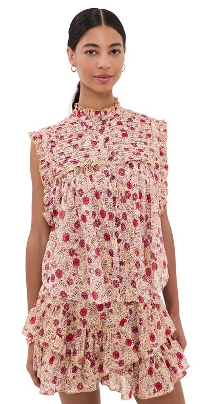 Isabel Marant Étoile Isabel Marant Étoile Dersia Top Ecru/Raspberry