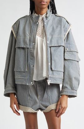 Isabel Marant Étoile Isabel Marant Étoile Edany Striped Cotton Utility Jacket