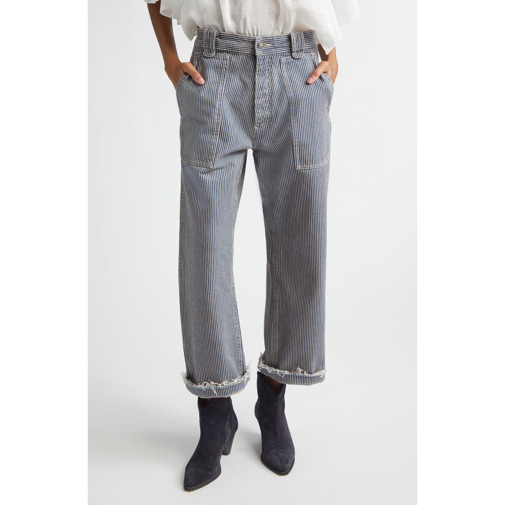Isabel Marant Étoile Isabel Marant Étoile Ermina Hickory Stripe High Waist Straight Leg Jeans