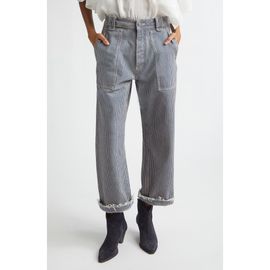 Isabel Marant Étoile Isabel Marant Étoile Ermina Hickory Stripe High Waist Straight Leg Jeans