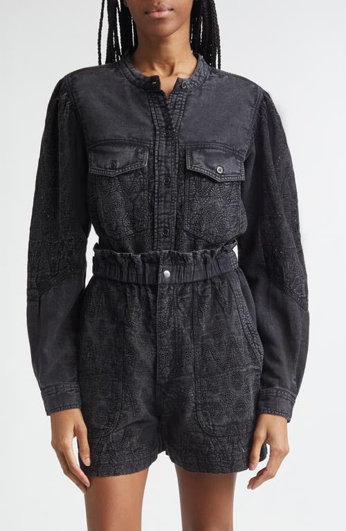 Isabel Marant Étoile Isabel Marant Étoile Kaina Embroidered Eyelet Denim Button-Up Shirt