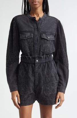 Isabel Marant Étoile Isabel Marant Étoile Kaina Embroidered Eyelet Denim Button-Up Shirt