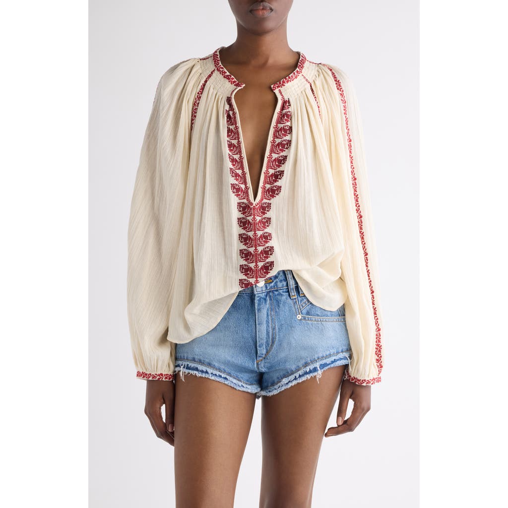 Isabel Marant Étoile Isabel Marant Étoile Lena Embroidered Gauze Top