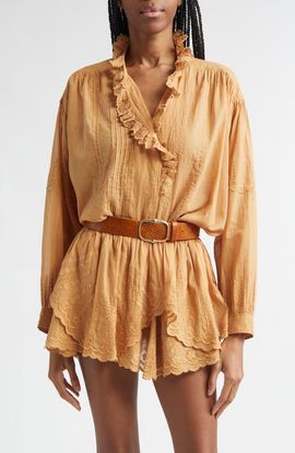 Isabel Marant Étoile Isabel Marant Étoile Leota Ruffle Cotton Top