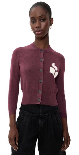 Isabel Marant Étoile Isabel Marant Étoile Newton Intarsia Cardigan Burgundy