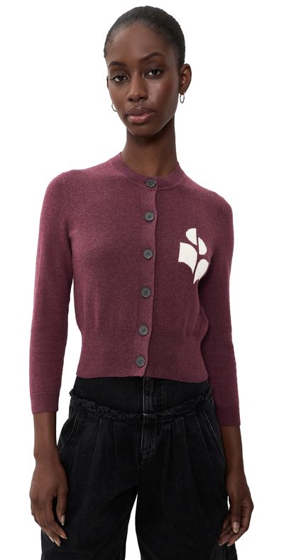 Isabel Marant Étoile Isabel Marant Étoile Newton Intarsia Cardigan Burgundy