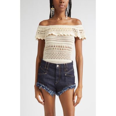 Isabel Marant Étoile Isabel Marant Étoile Zaelle Off the Shoulder Crochet Top