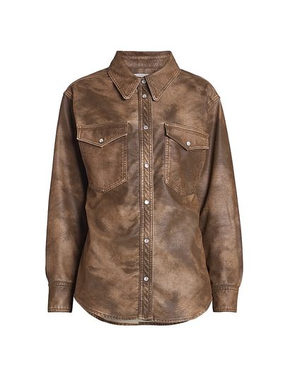 Isabel Marant Étoile Women's Karima Faux-Leather Shirt Jacket