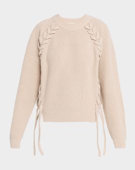 Isabel Marant Tulliam Braided Rib-Knit Wool & Cashmere Sweater