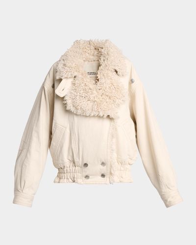 Isabel Marant Valineo Sherpa-Lined Denim Jacket