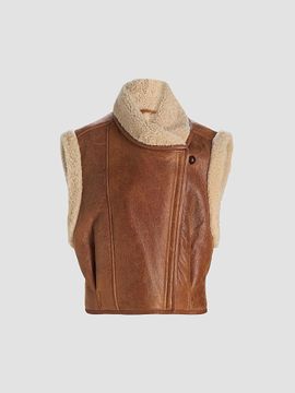 Isabel Marant Women's Alime Leather & Shearling Vest
